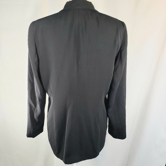 Norton McNaughton Black Mid-Length Padded Shoulders Blazer Size 10 - Picture 5 of 10